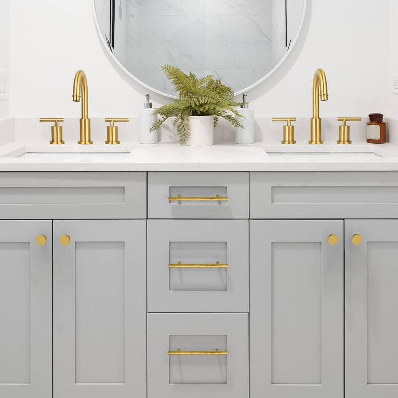 5 Inch Hole Center Copper Kitchen Cabinet Handles 100% Solid Brass Drawer Pulls (5-PACK)