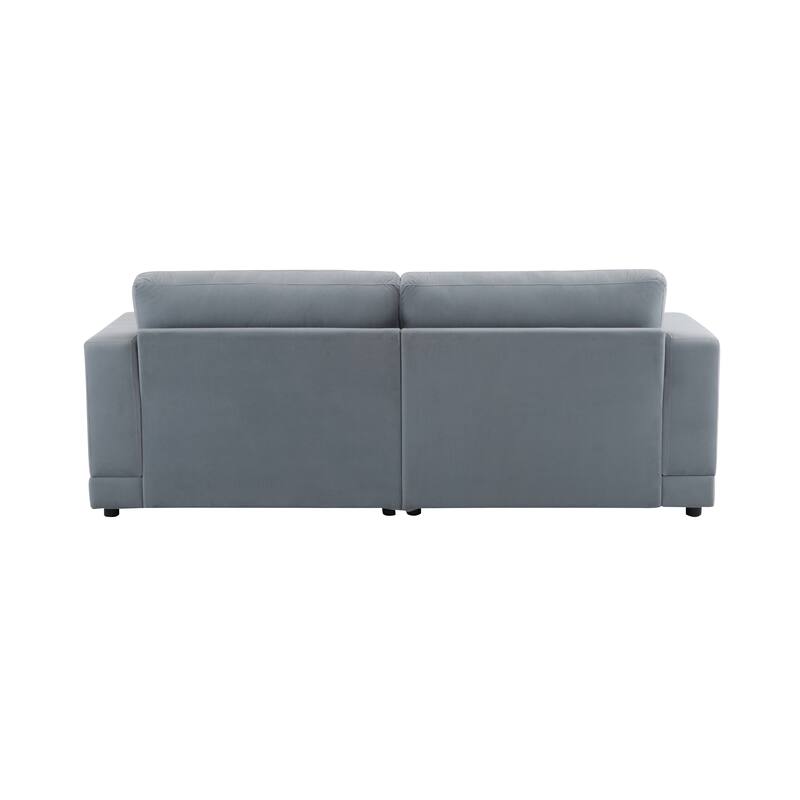 81" Gray Modern Sofa with Velvet Upholstery and Sturdy Legs