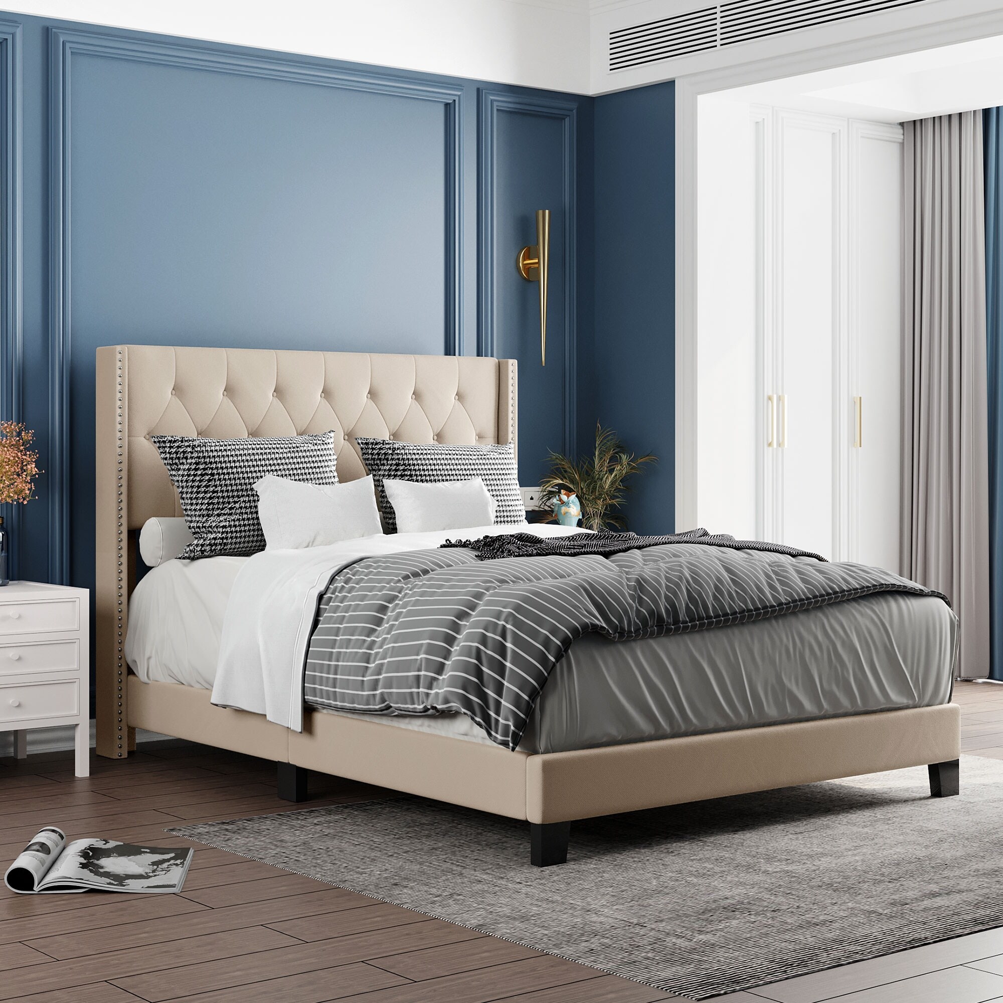 Button back clearance bed frame