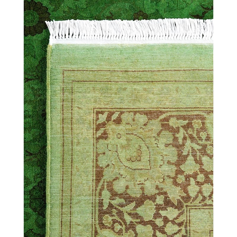 Overdyed, One-of-a-Kind Hand-Knotted Area Rug - Green - 5' 1" x 5' 6"