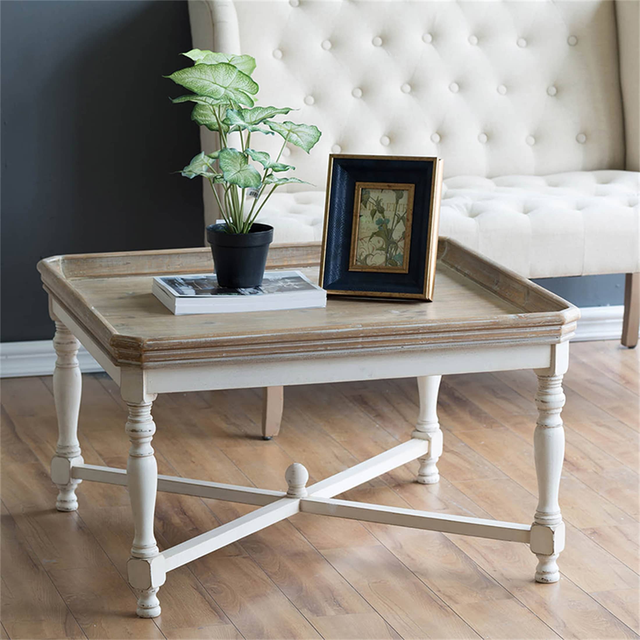 Vintage Square Wooden Coffee Table - Bed Bath & Beyond - 38909551