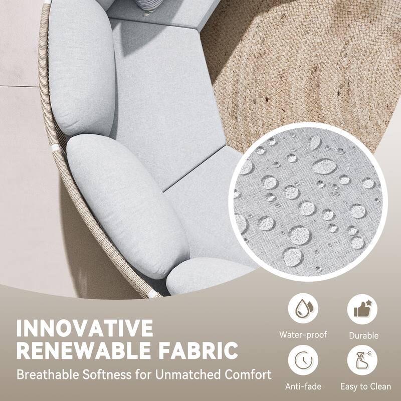 Curved Outdoor Sofa Rattan Sectional Sofa Patio Furniture Set Outdoor Conversation Sets