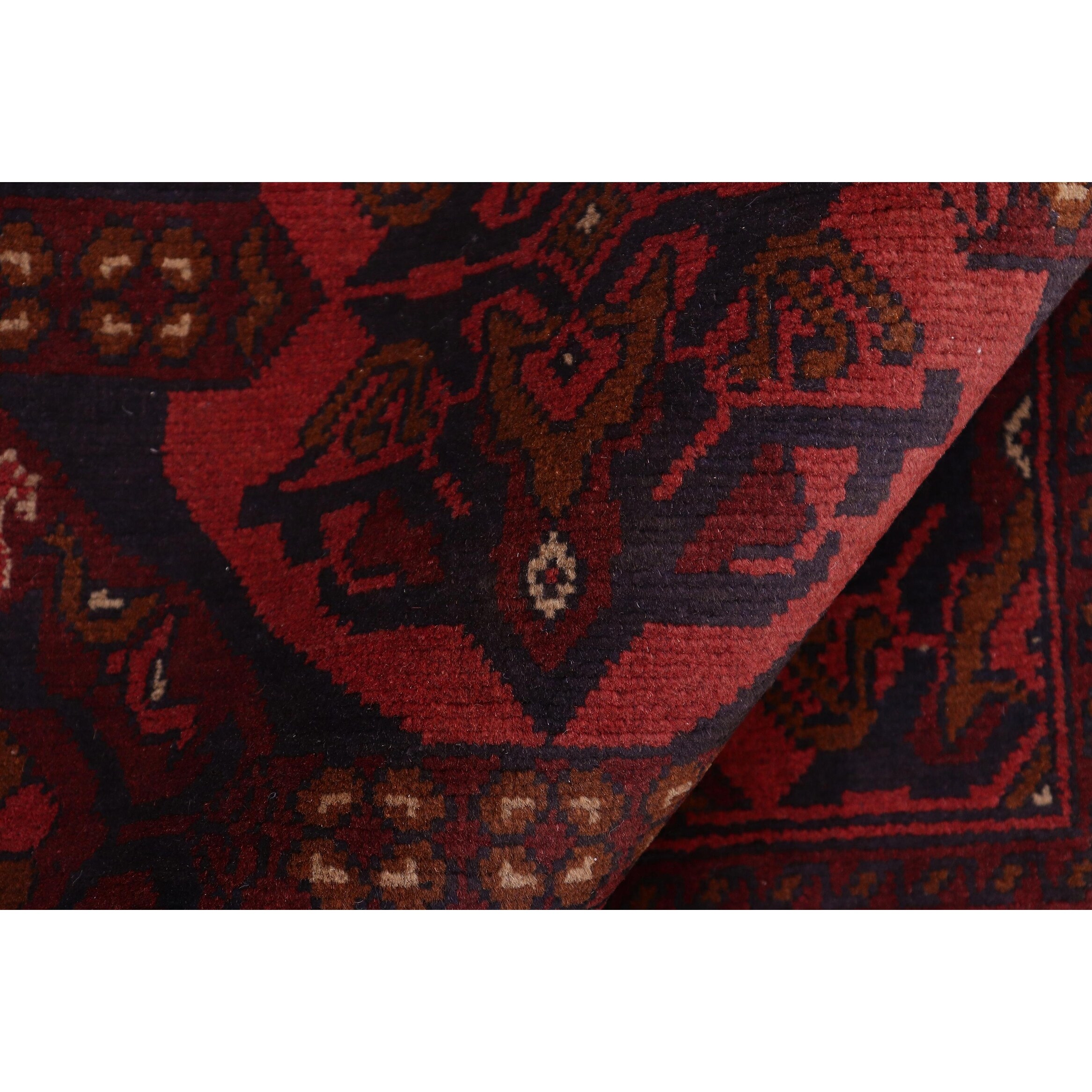 Rustic Biljik Khal Mohammadi Lorelai Red/Blue Rug - 3'6'' x 4'10
