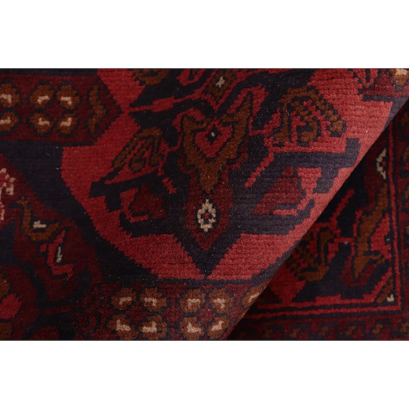 Rustic Biljik Khal Mohammadi Lorelai Red/Blue Rug - 3'6'' x 4'10''