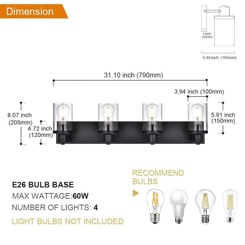 Vinluz Vanity Lights Matte Black