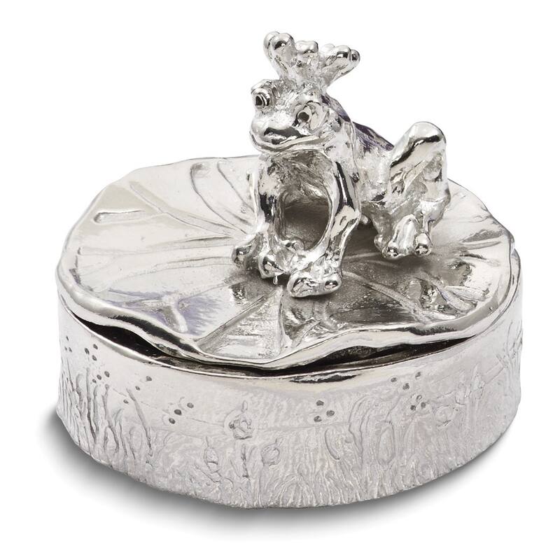 Curata Polished Pewter Frog Prince Tooth Fairy/Trinket Box