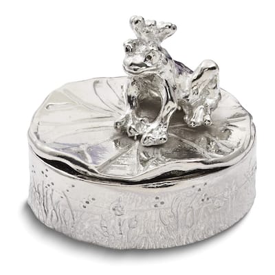 Curata Polished Pewter Frog Prince Tooth Fairy/Trinket Box