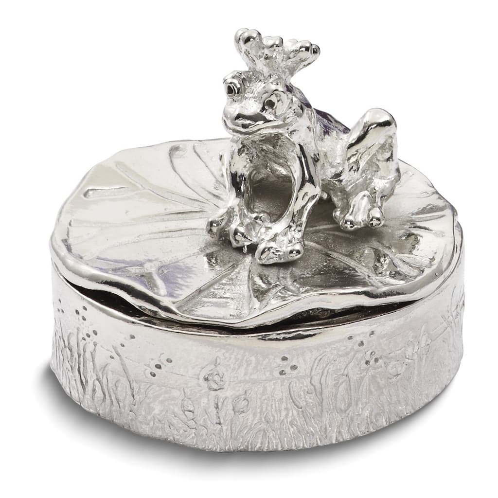 Curata Polished Pewter Frog Prince Tooth Fairy/Trinket Box