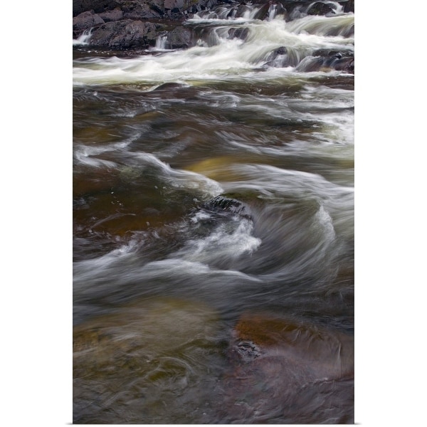 "Water rushing over rocks, close up, Pigeon River, Grand Portage State Park, Minnesota" Poster Print