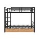 preview thumbnail 12 of 10, Modern Style Full Size Bunk Bed with Build-In Ladder,2 Storage Drawers and Safety Guardrail,Metal Versatile Bed