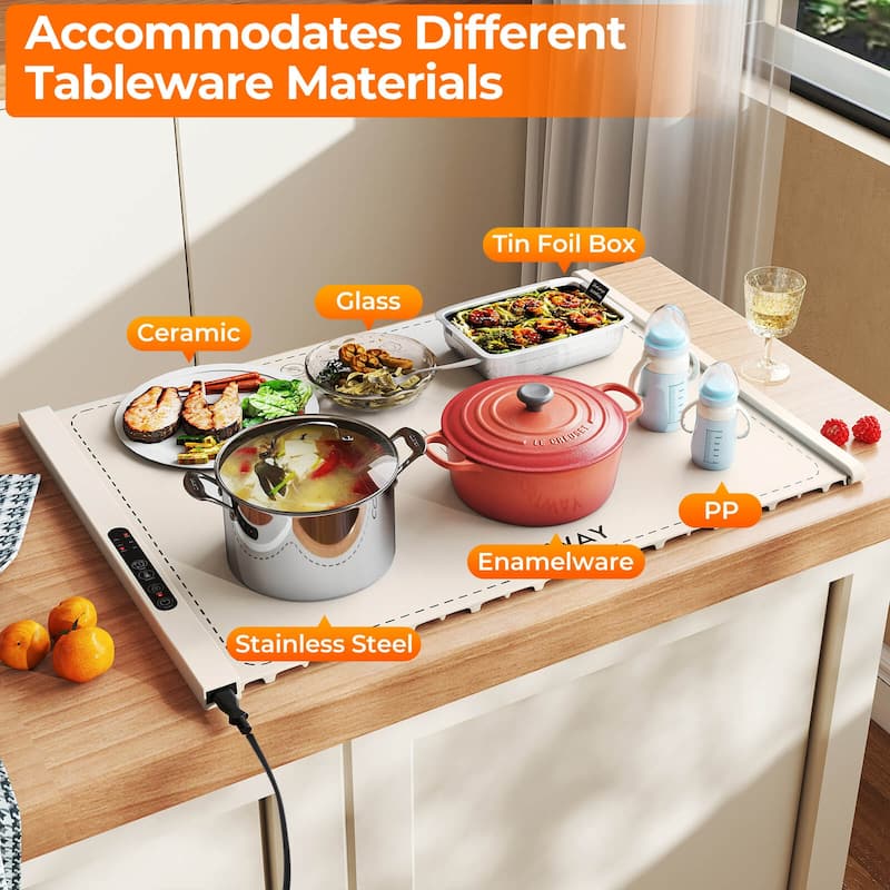 Costway Rollable & Portable Electric Warming Tray with Fasting Heating - See Details