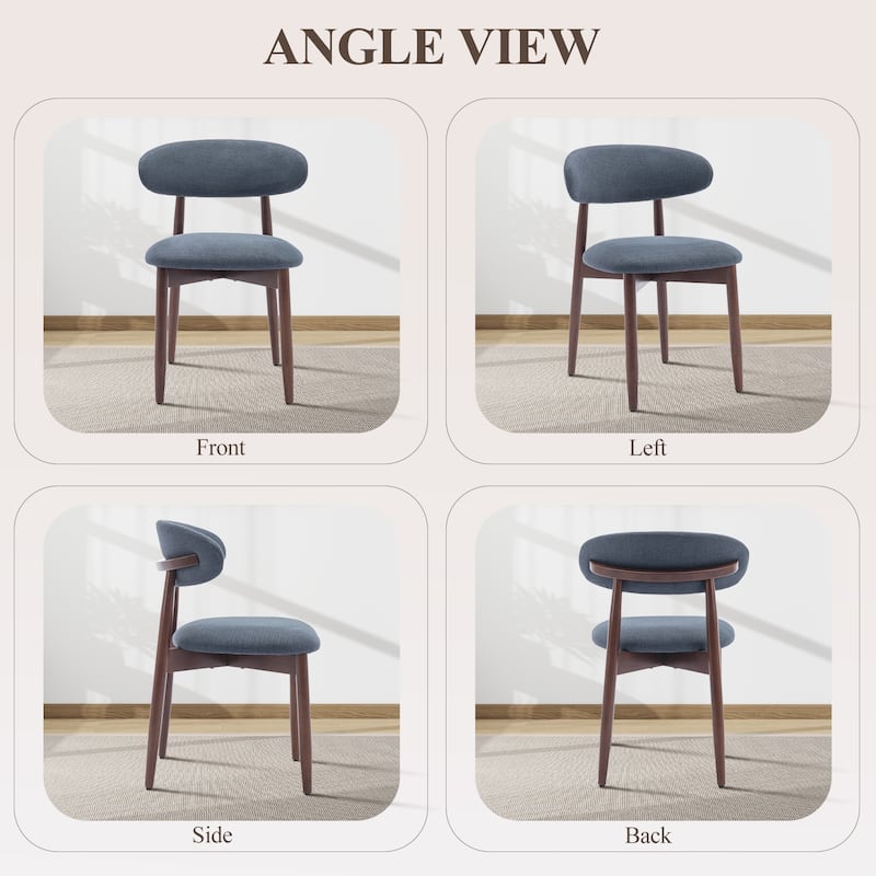 Modern Farmhouse Wooden Dining Chairs (Set of 2/4/6) – Upholstered Fabric Side Chairs with Floor Protectors