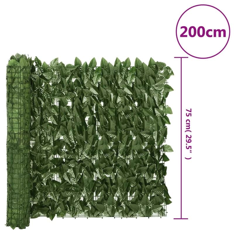 vidaXL Balcony Privacy Screen with Leaves Expandable Artificial Ivy Fence - 78.7 x 78.7 x 29.5 in