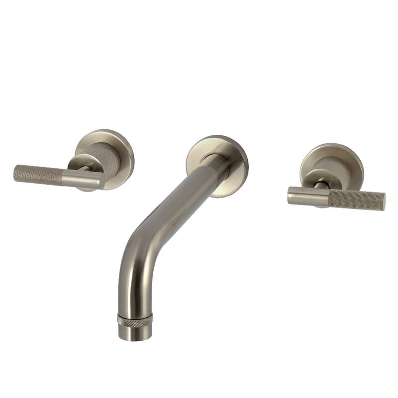 Kingston Brass Convergent Two-Handle Wall Mount Roman Tub Faucet with Knurled Handle - Brushed Nickel