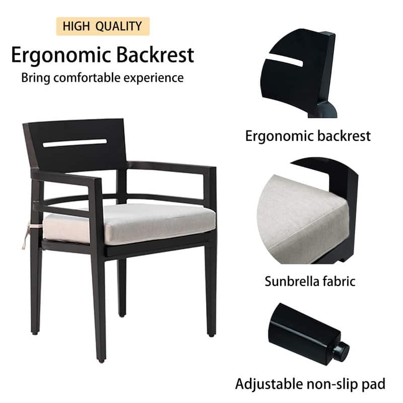 7-Piece Outdoor Patio Aluminum Furniture including 4 Dining Chairs & 2 Swivel Rockers