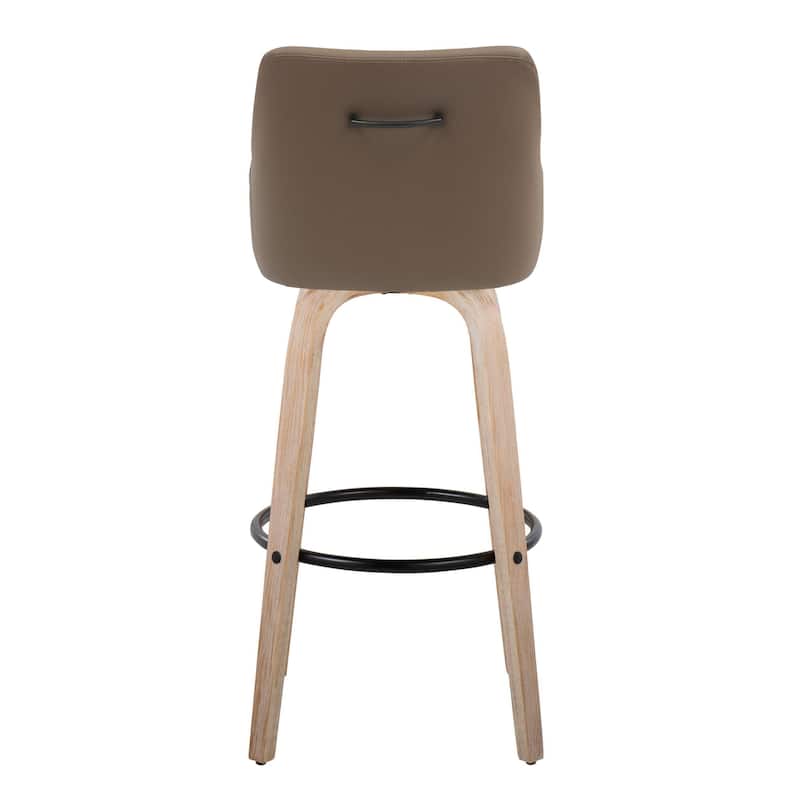 The Gray Barn Hadley 30" Fixed-Height Bar Stool with Bent Wood Legs & Round Footrest (Set of 2)