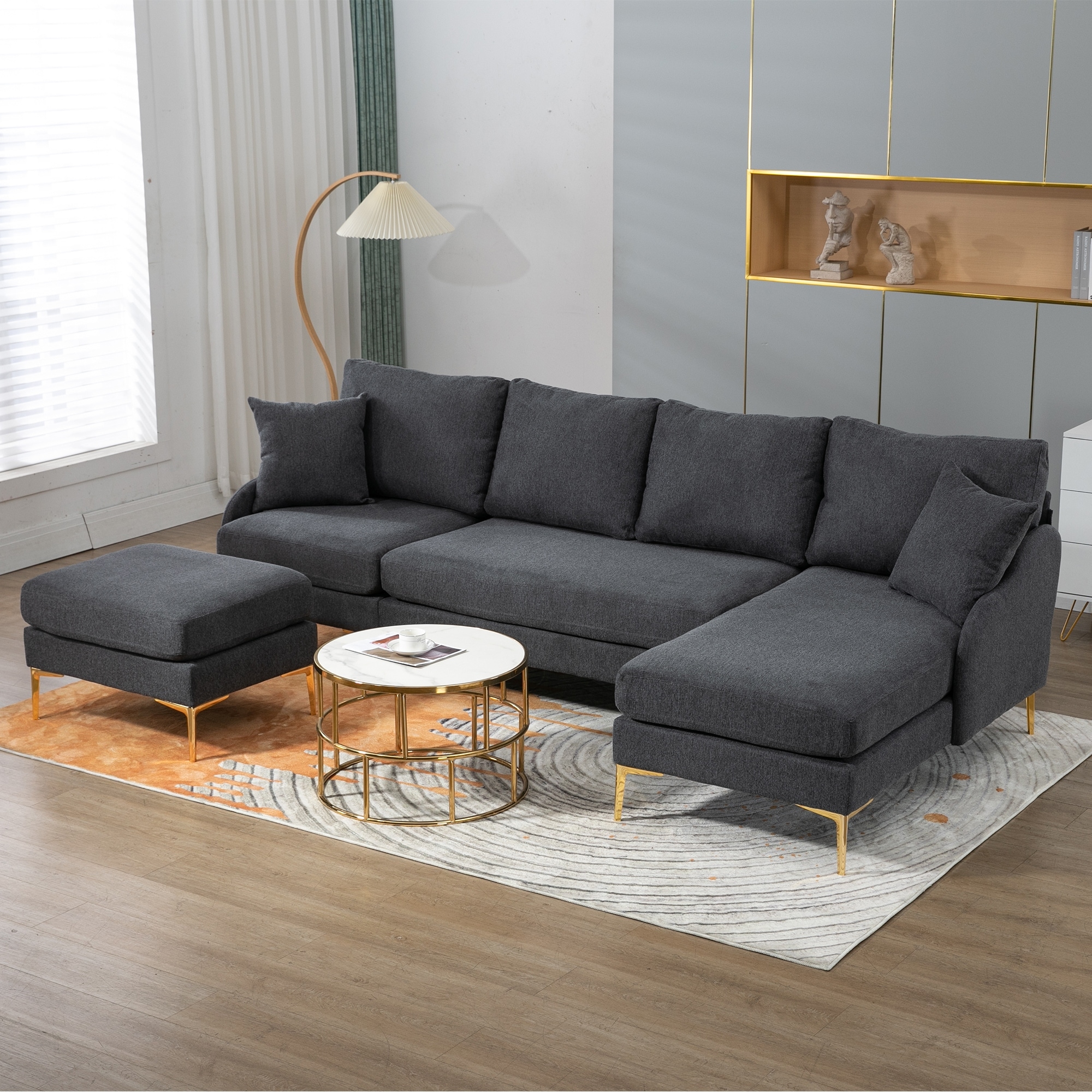 Charcoal grey sectional sofa with chaise lounge discount
