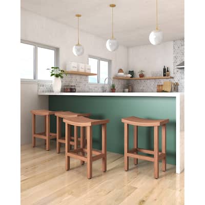 Patented 24" Tall Sumba Teak Counter Stool - 24" Tall