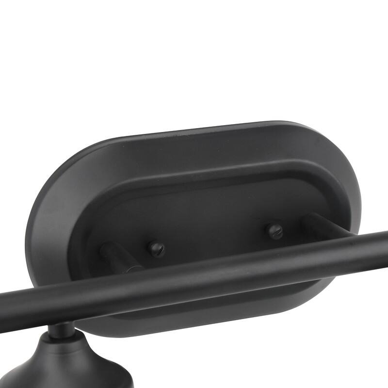 Jordan 3-Light Vanity Light in Matte Black Finish with Frosted White Glass Shades - 23 x 8.75 x 5.75