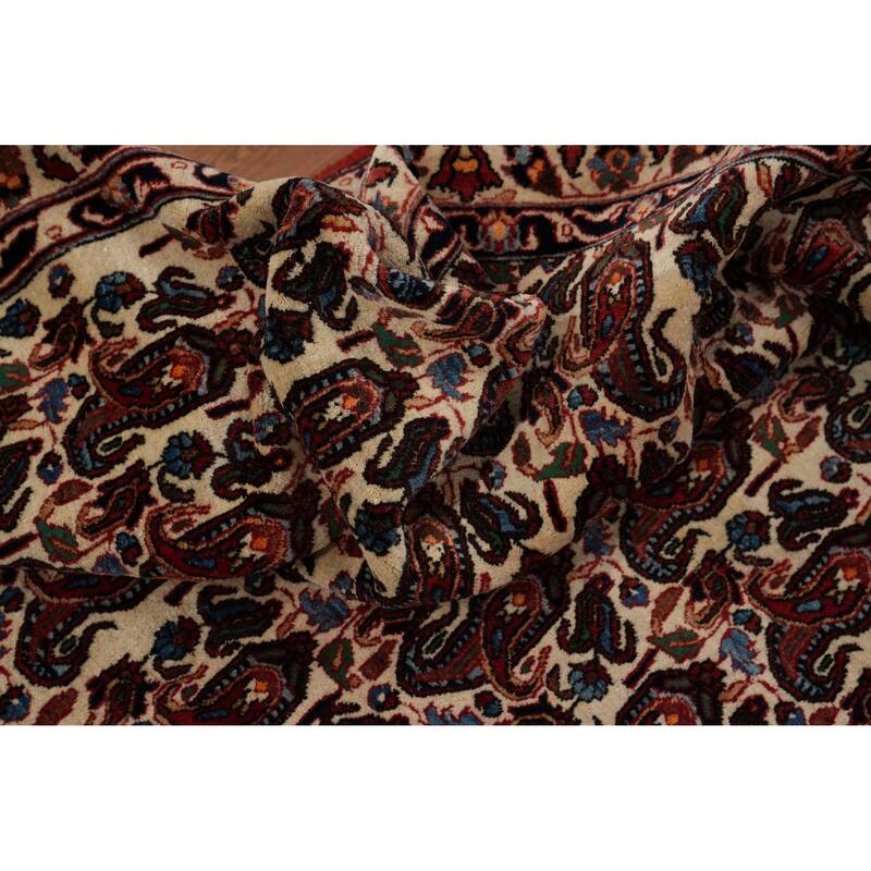 Hand Knotted Oriental 100% Wool Carpet Traditional All-Over Beige & Ivories Bakhtiari Area Rug - 11' 0'' X 7' 4''