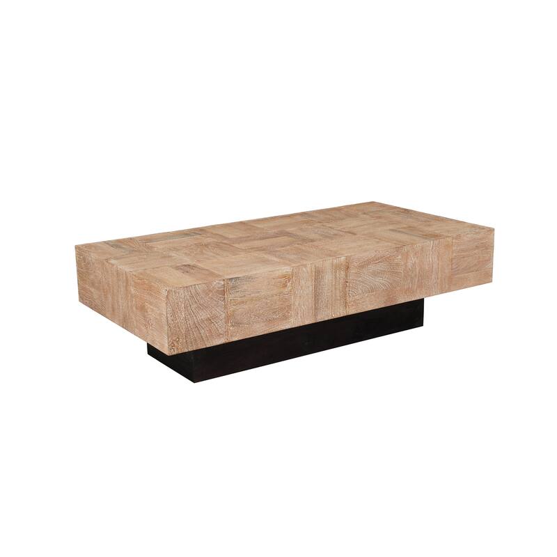 Caden Modern Solid Wood Coffee Table - 59" W - Natural