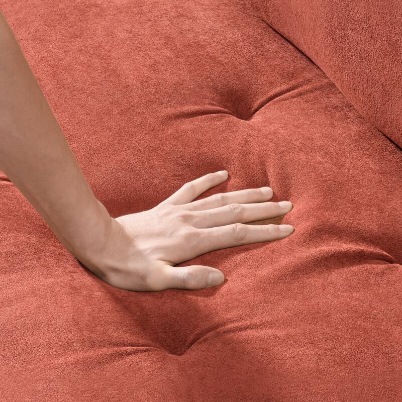 103" Foam 3-Seater Sofa with 4 Pillows, Solid Wood Frame, 600lb Capacity