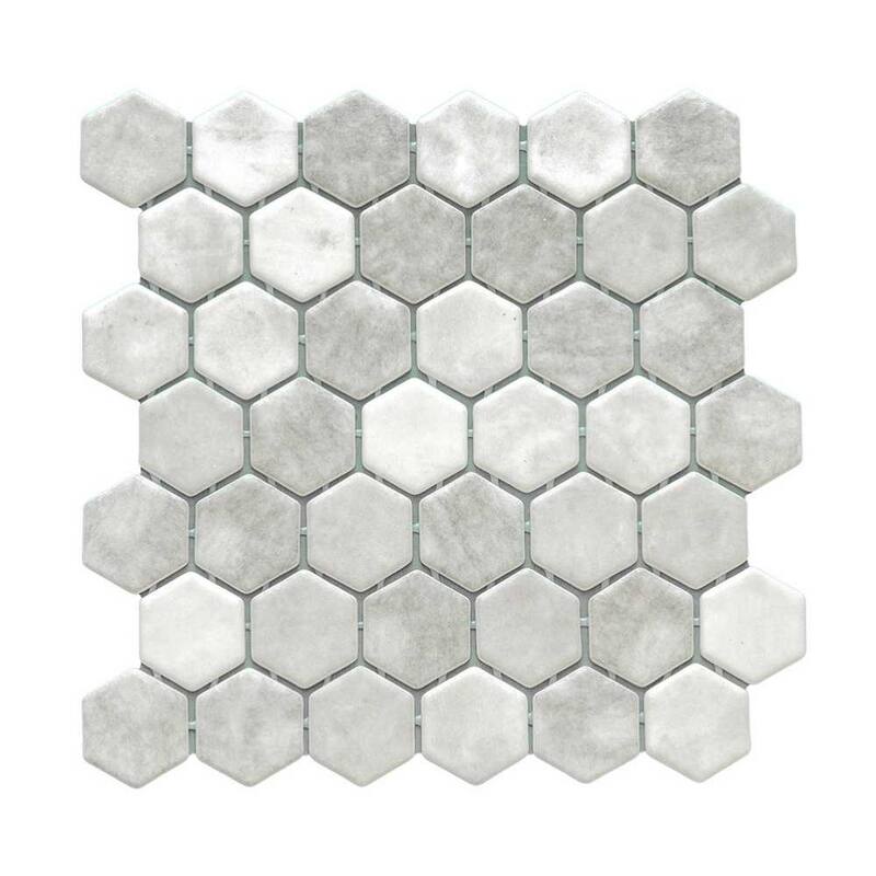 The Tile Life Eterna Hex 2x2 Glass Mosaic Floor, Backsplash & Wall Tile