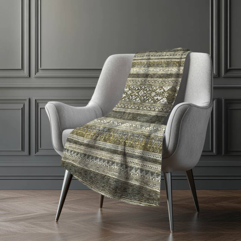 Premium Machine Washable Boho Moroccan Sherpa Throw Blanket