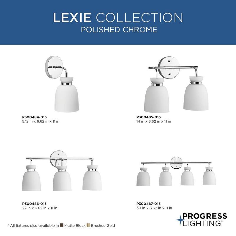 Lexie Collection OneLight Polished Chrome Contemporary Vanity Light