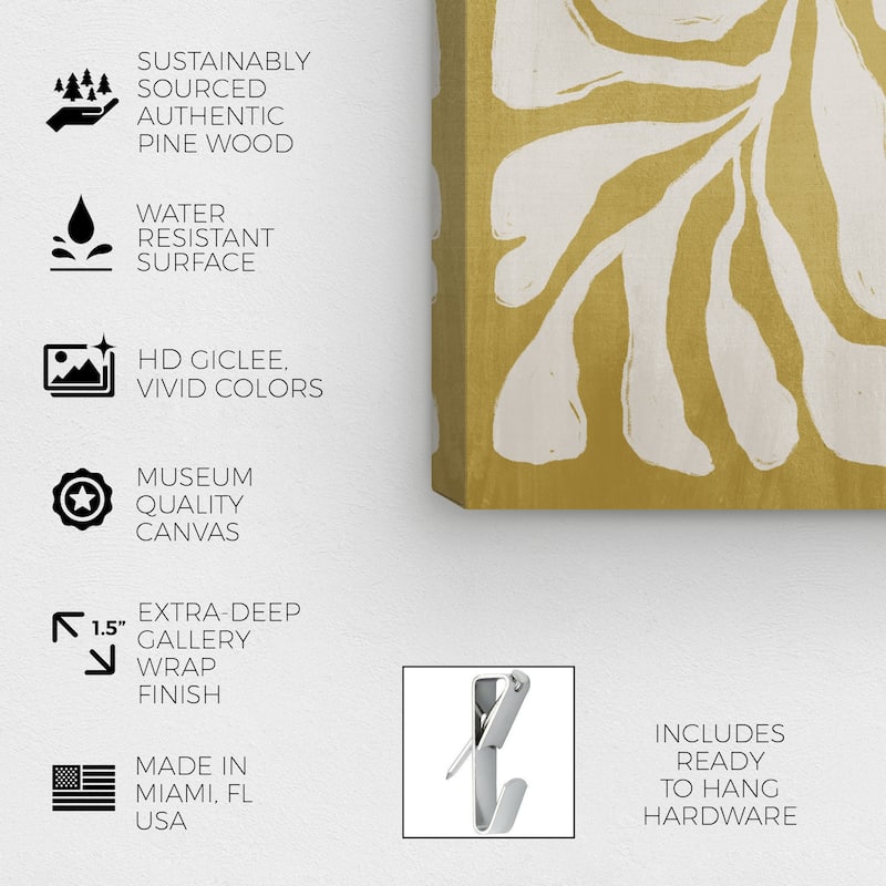 Wynwood Studio Canvas Floral and Botanical Sunshine Floral Gold and Dark Gold Modern & Contemporary Wall Art Canvas Print