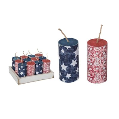 Transpac MDF Printed Firework Decor S/12 Home Decorations Patriotic
