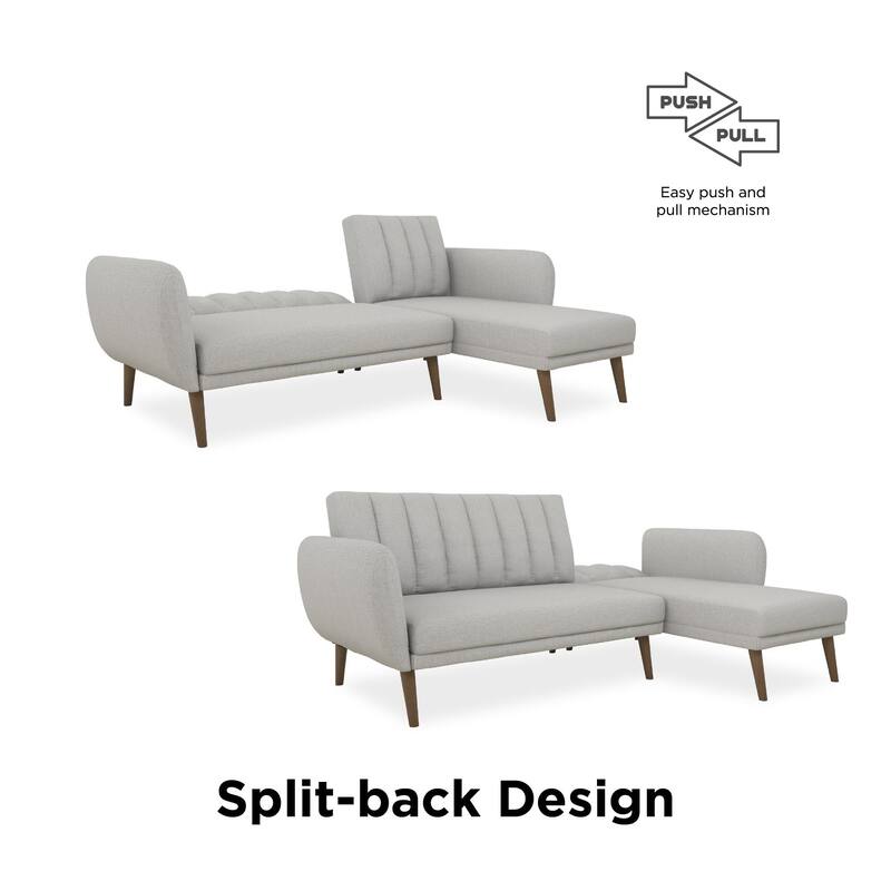 The Novogratz Brittany Sectional Futon Sofa