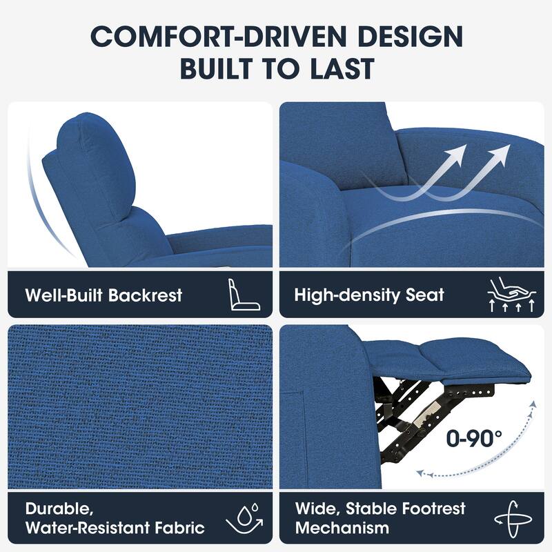 INK IVY Dakota Power Recliner 3-in-1 with Swivel, Glider, USB Ports