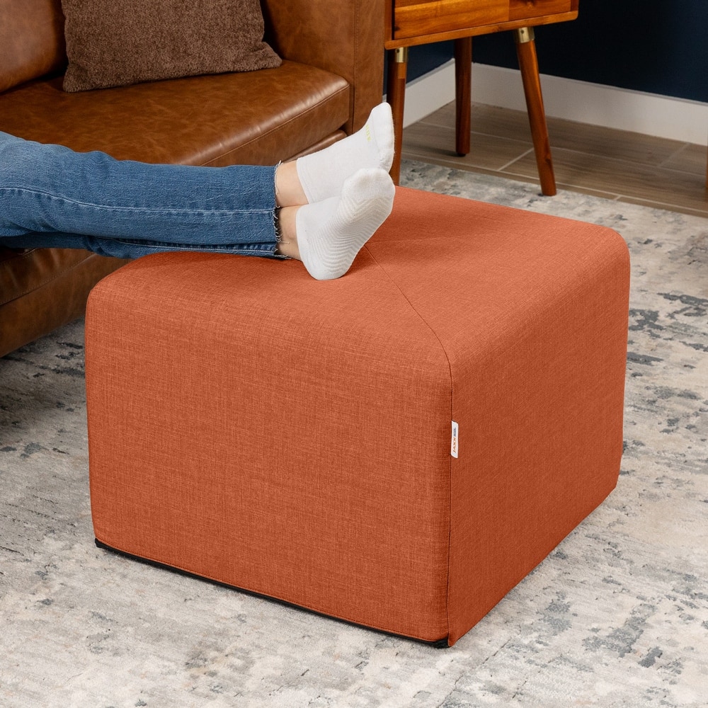 Jaxx Monroe Square Foam Ottoman with Stain Resistant Performance Fabric
