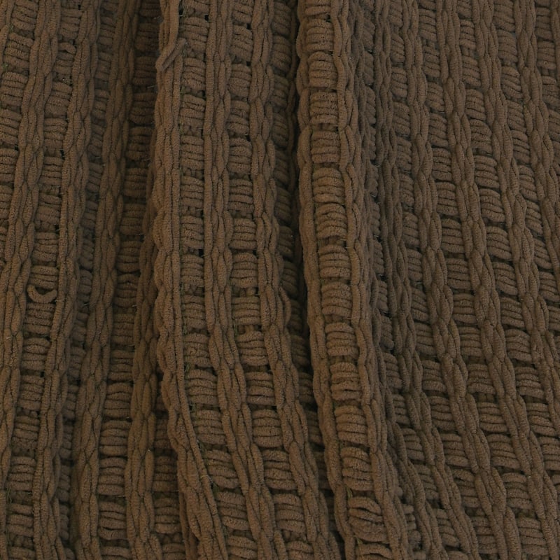 Space Yarn Solid Color Knitted Throw Blanket