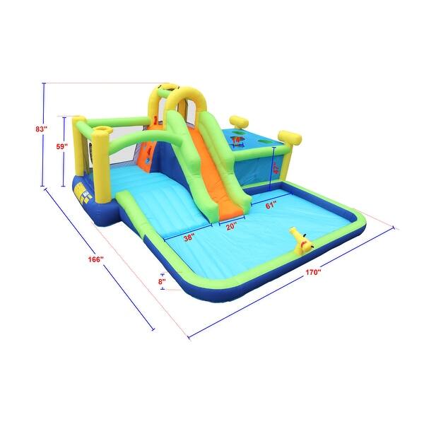 7 in1 Inflatable Slide Bounce House with Splash Pool, Target Games