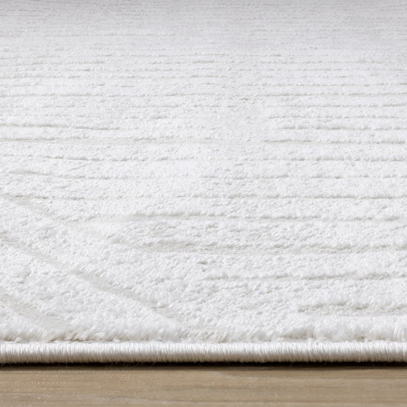 Alpine Rug Co. - Hudson Light Cream Subtle Lines Modern Area Rug