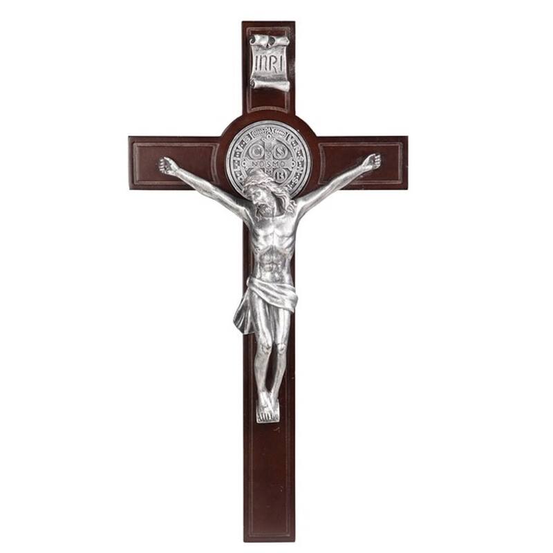 Q-Max Jesus Nailed On The Cross 22"H Wall Cross Crucifix Religious Statue Decoration Figurine