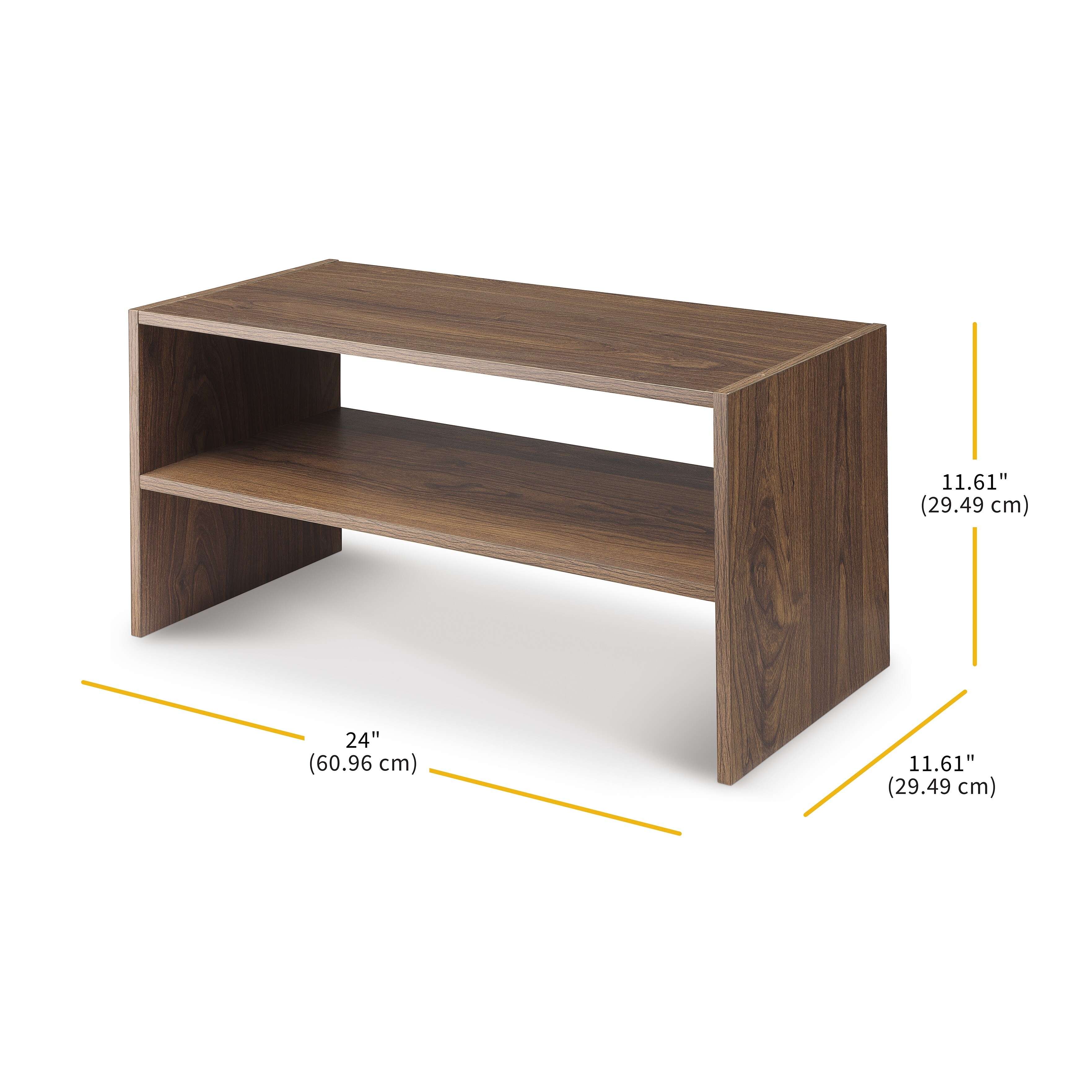 Whitmor Wood Stackable 2-Shelf Shoe Rack - 24 Inch - Bed Bath