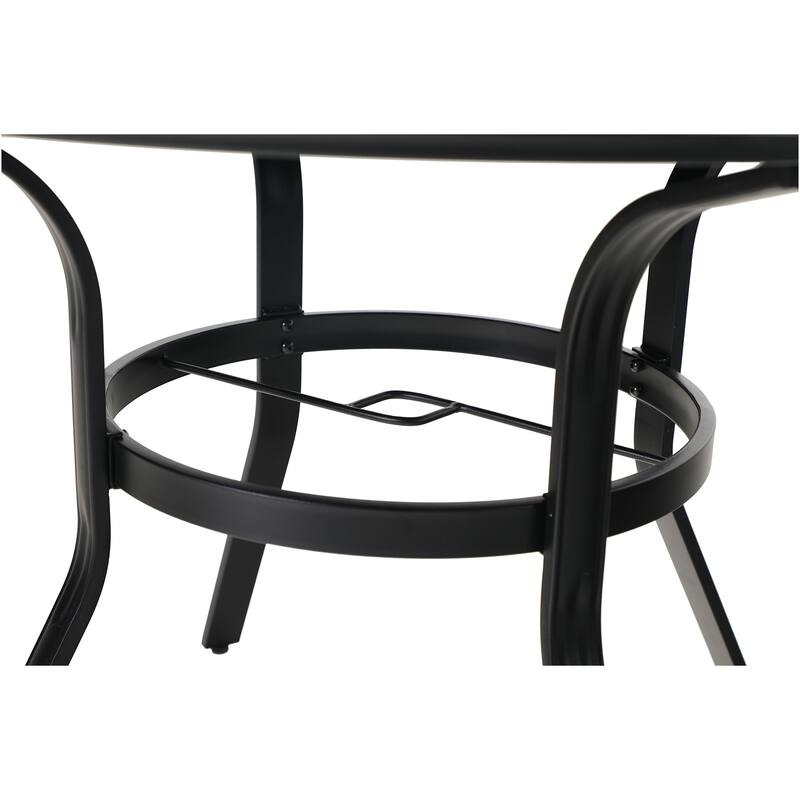 MAISON ARTS 5 Pieces Dining Set, 4 x Aluminium Stackable Dining Chairs and 1 x Round table