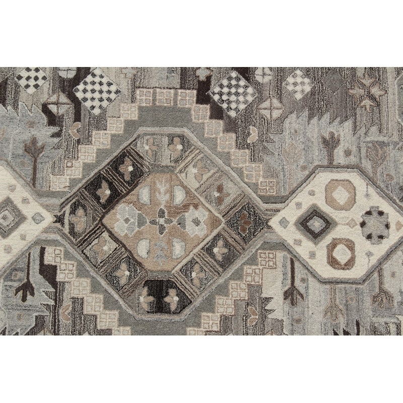 Hand Tufted Southwestern Non Skid Stain Resistant Area Rug - 96' X '60' X '0.5