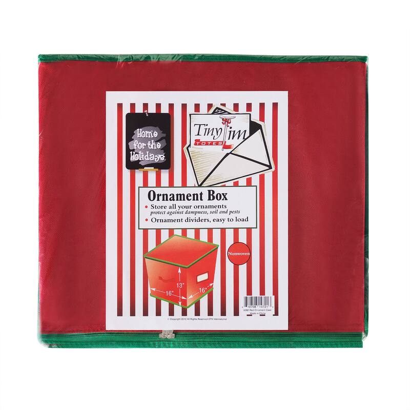 Ornament Storage Box - Holiday Organizer with 75 Compartments, Dividers for Christmas Bulbs and Decorations by Tiny Tim Totes