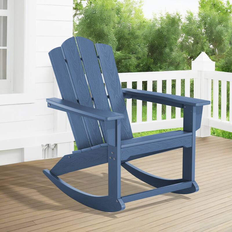 HDPE All Weather Patio Rocking Chair with Wide Armrest
