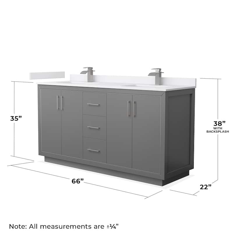 Wyndham Collection WCF1111-66D-VCA-M58 Icon 66" Free Standing Double