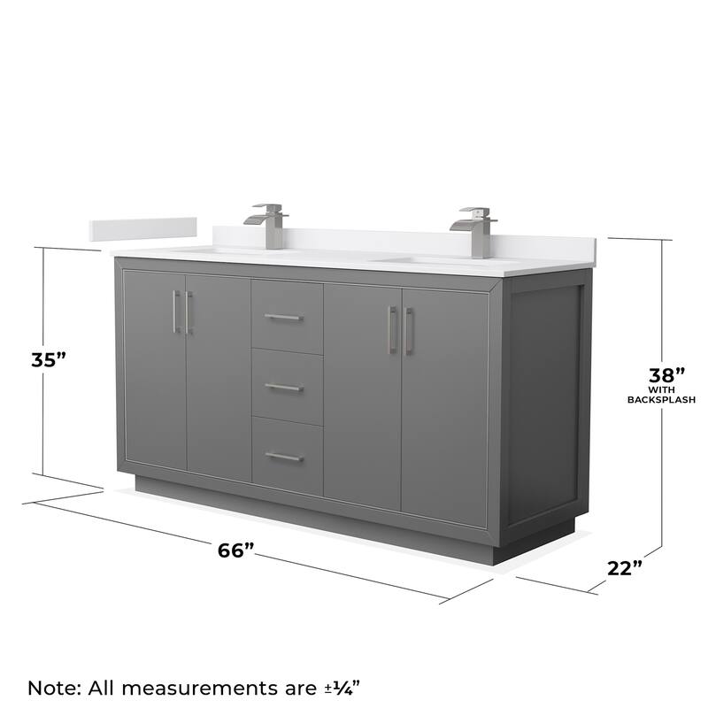 Wyndham Collection WCF1111-66D-VCA-MXX Icon 66" Free Standing Double