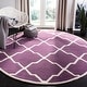 preview thumbnail 12 of 84, SAFAVIEH Handmade Chatham Eppie Modern Moroccan Wool Rug 7' Round - Purple/Ivory - Round