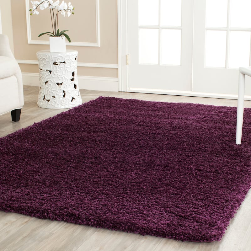 SAFAVIEH California Premium Shag Izat 2-inch Thick Area Rug - 4' x 6' - Purple