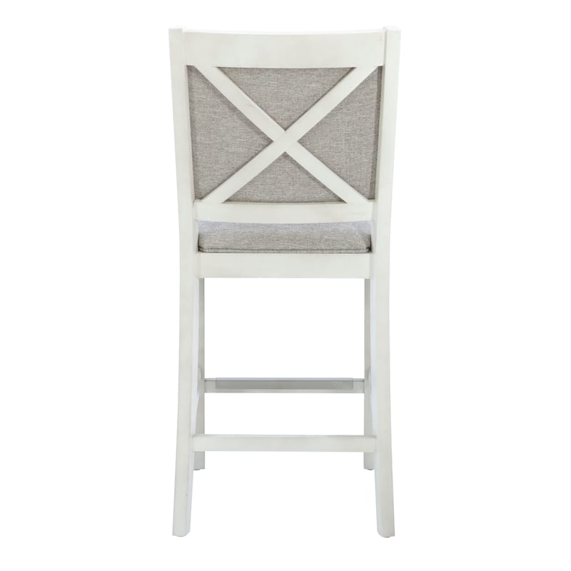 Mckee White Upholstered 25-Inch Counter Stool (Set of 2)