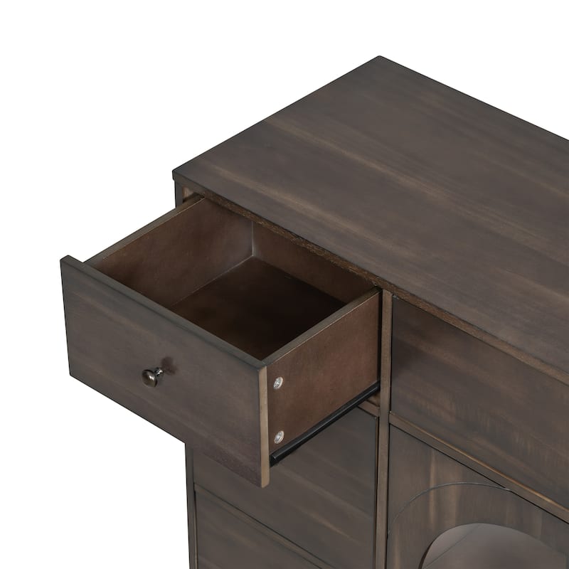 Christopher Knight Home - Arlo Cabinet with Storage for Living and Dining Room Entrance, Large Size with 2 Doors and 7 Drawers