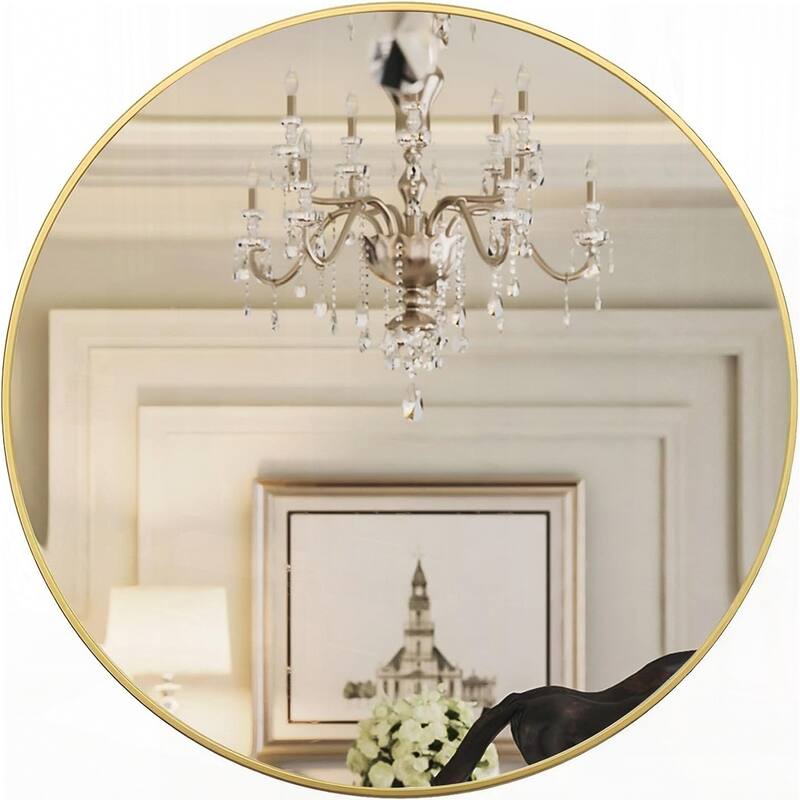 Metal Framed Round Bathrrom Mirror